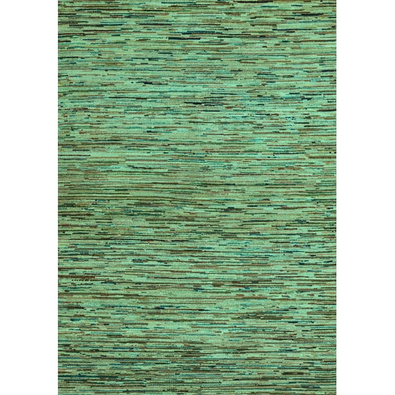 Ahgly Company Indoor Rectangle Abstract Turquoise Blue Modern Area Rugs, 3' x 5'