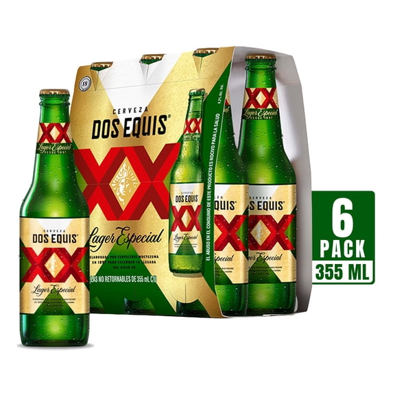 Cerveza clara Dos Equis lager special 6 botellas de 355 ml c/u