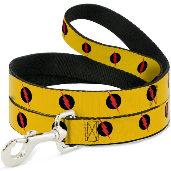 DC Comics Pet Leash, Dog Leash, Reverse Flash Logo Golden Yellow Black Red, 6 Feet Long 1.0 Inch Wide