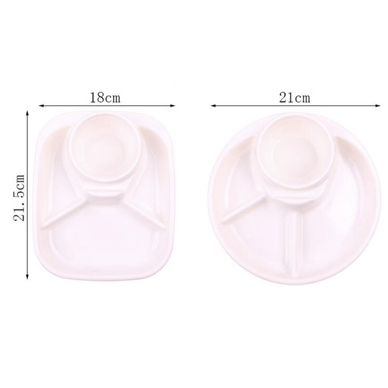 Cheers.US 5Pcs/Set Wheat Straw Plastic Divided Plates Set for