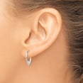 thumbnail image 3 of 14k White Gold Heart Hoop Earrings Love, 3 of 8