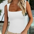 thumbnail image 6 of Black and Friday Clothing Sales Idoravan Women's Slimming Long Leg Bodysuit,Women's Sexy Seamless Neck Sleeveless Tapered Shoulder Strap Jumpsuit White M, 6 of 9