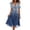 Dark Blue, variant on Chiffon Midi Dresses for Women Short Sleeve V Neck Floral Dress Summer Causal Sundress, 2XL