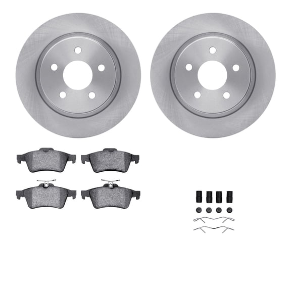 Dynamic Friction Company Rear Brake Rotors with 5000 Advanced Brake Pads includes Hardware 6512-27227