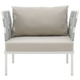 thumbnail image 3 of Modway Harmony Outdoor Patio Aluminum Armchair in White Beige, 3 of 3