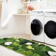 thumbnail image 5 of Cute Green Moss Bathroom Runner Rug Long Rectangular Boho Aesthetic Leaf Leaves Bath Mat Shaggy Non Slip Absorbent Shower Mat Decor, 5 of 5