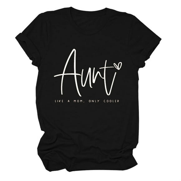 TINZ Women's Fashion Casual Letter Short Sleeve Round Neck T Shirt Top Womens Workout Shirts Workout Tees Woman Tee Shirt