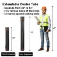 thumbnail image 4 of DUNCHATY Large Poster Tube, 30" to 53", Extendable Poster Tube with Strap, Poster Carrying Case, Telescoping Tube, Art & Poster Transport Tubes, Blueprint Storage, Travel & Protection, 4 Pack, 4 of 8