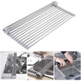 thumbnail image 3 of Yeacher Over The Sink Dish Silicone Storage Rack Foldable Dish Drying Rack Multipurpose Roll-Up 304, 3 of 8