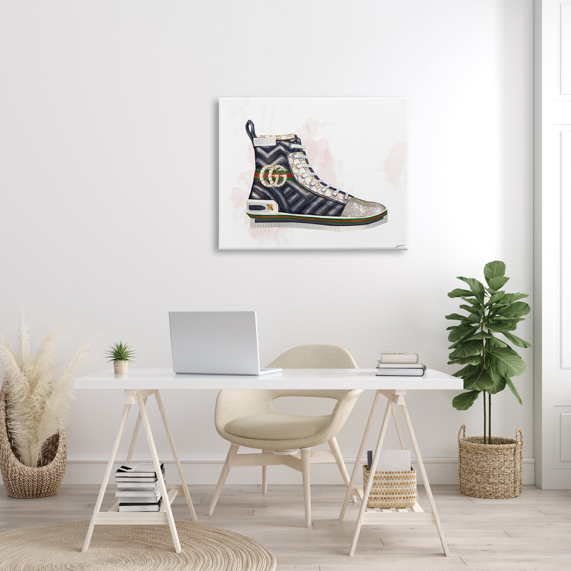Stupell Industries Fashion Forward Pleated Sneaker Designer Glam Style, 30 x 40, Designed by Ziwei Li