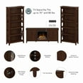 thumbnail image 4 of Bush Furniture Key West Electric Fireplace TV Stand with Bookcases by  Pure White Oak Pewter Finish, 4 of 5