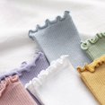 thumbnail image 5 of GZEFJRQM Athletic Socks Women 5 Pairs Ruffle Slouch Socks for Women Cute Cotton Crew Socks Frilly Knit Socks Ankle Socks for Women, 5 of 7
