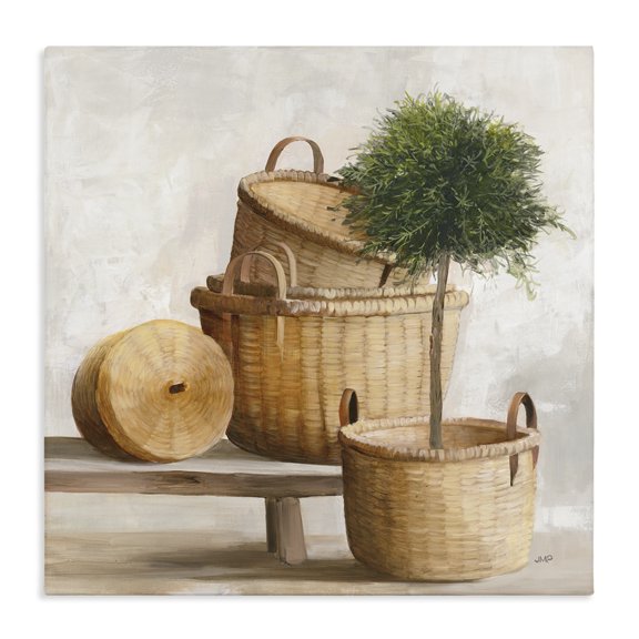 Stupell Industries Traditional Traditional Whicker Baskets Stacked Still Life Canvas Art, 30 x 30, by Julia Purinton