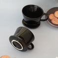 thumbnail image 4 of Coffee Filter Cup, Single Cup Black Ceramic Coffee Dripper, Reusable Filter Drip Holder L, 4 of 5
