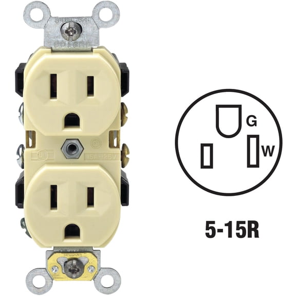 Leviton Electrical - Leviton Shallow Commercial Grade Duplex Outlet - Pack of 12