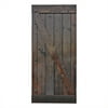 36 in. x 84 in. Dark Walnut Plank Knotty Pine Sliding Barn Wood Interior Door Slab