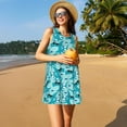 thumbnail image 3 of Naloa Shark Wearing Sunglasses Print Women's Summer Spring Casual Beach Sundress,Vacation Sleeveless Tank Crewneck Loose Dresses, 3 of 7