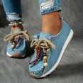 thumbnail image 2 of KEGIRLOM Women's Casual Versatile Bohemian Style Rope Knot Beaded Thick-Soled Shoes Fall And Winter Trendy Multi-Color Wedge Heels Light Blue Size 6.5, 2 of 9