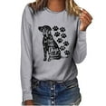 thumbnail image 1 of CEHVOM T-shirt Tunique à Manches Longues pour Femmes, Imprimé, Décontracté, Ample, Col Rond, Blouse, 1 of 6