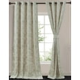 thumbnail image 2 of Chezmoi Collection Parker Premium Textured Velvet Grommet Curtain Set, 2 Panels with 2 Tiebacks, Elegant Bedroom Living Room Darkening Window Treatment, 50" W x 96" L, Beige, 2 of 9