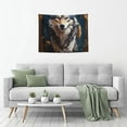 thumbnail image 6 of Bingfone Oil Painting Tribal Wolf Tapestry Wall Hanging Decor for Living Room Bedroom Dorm Classroom Office Decor 29x37 Inch, 6 of 8