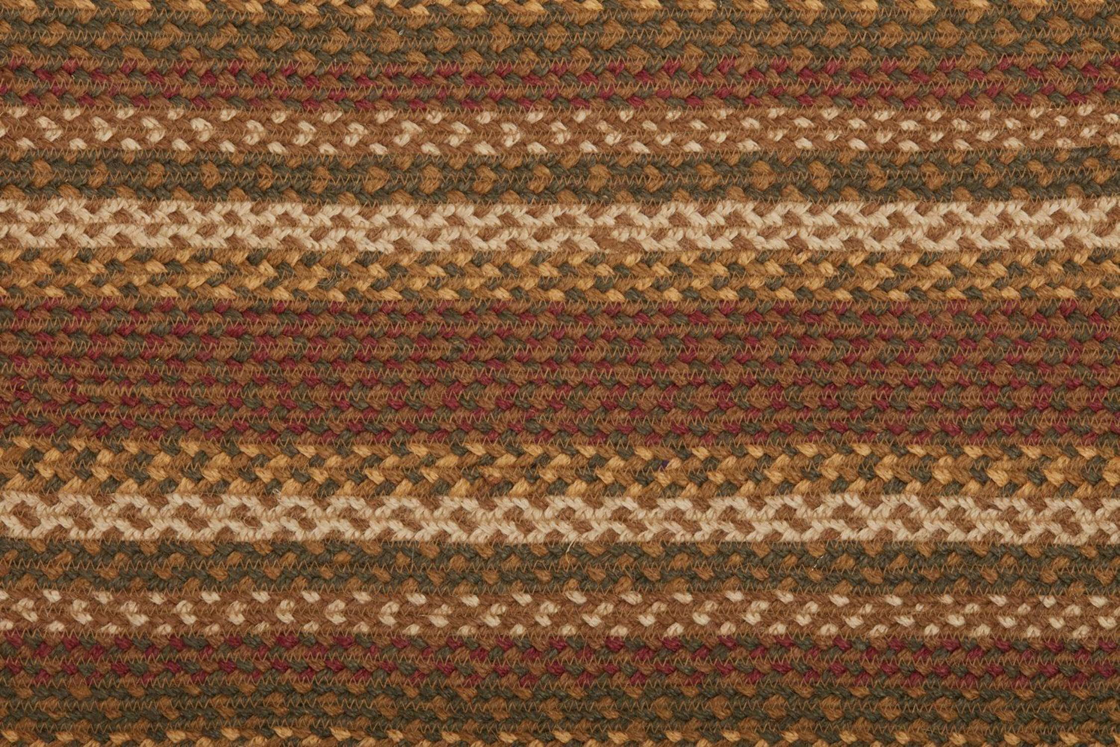 VHC Brands Tea Cabin Rustic Jute Green Textured Striped Oval Kitchen Table Decor Runner 13"x36"
