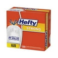 thumbnail image 3 of Hefty E84574CT 13 Gallon 0.9 mil 23.75 in. x 27 in. Strong Tall Kitchen Drawstring Bags - White (90 Bags/Box, 3 Boxes/Carton), 3 of 5