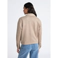 thumbnail image 4 of Time and Tru Women's Faux Suede Button Front Jacket, Sizes XS-XXXL, 4 of 5