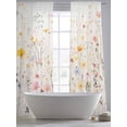 thumbnail image 5 of Country Wildflowers Sheer Curtains 84 Inch Length 2 Panels Set, Spring Rustic Vintage Botanical Voile Window Treatment Rod Pocket Curtains Sheers Drapes for Bedroom/Living Room/Kitchen 52"x84"x2, 5 of 7