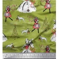 thumbnail image 1 of Soimoi Silk Fabric Dog,Women & Tree Christmas Printed Fabric 1 Yard 42 Inch Wide, 1 of 1