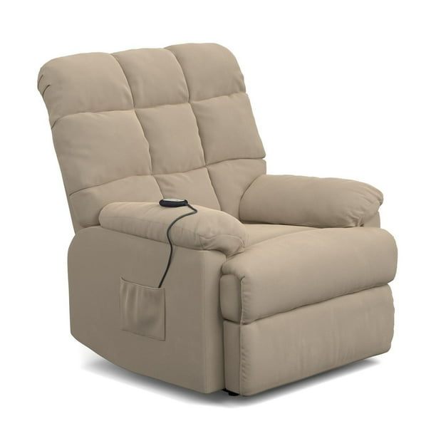 Homesvale Microfiber Wall Hugger Recliner with Power Lift Chair, Khaki