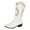 White, variant on UngA Womens Cowboy Boots Fashion Western Cowgirl Boots Country Concert Disco Outfits Low Heel Walking Boots For Ladies White,Size 8.5