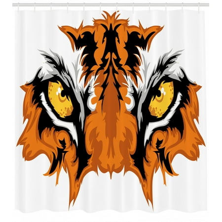 Eye Shower Curtain Tiger Eyes Graphic Mascot Animal Face Bengal