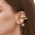 thumbnail image 4 of Chunky Ear Cuff Earrings Stainless Steel Ear Cuff Secure Non Pierced Ear Clips Sparkling Cartilage Earrings C-Shaped Non-Piercing Earr for Women Men Jewelry Gifts Gold, 4 of 9