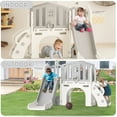 thumbnail image 4 of KORIMEFA 8 in 1 Kids Slide Set with Climber, Toddler Climber Slide Play Set with Basketball Hoop, Tunnel, Toddler Playground Outdoor Indoor layground Slide Playset Age 1+, 4 of 14
