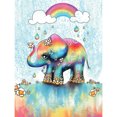 thumbnail image 2 of Cuadros Decorativos Kit de pintura de diamante 5D, elefante de arco iris de dibujos animados, taladro redondo completo, arte de mosaico DIY Tmvgtek embutido en tela, 2 of 9