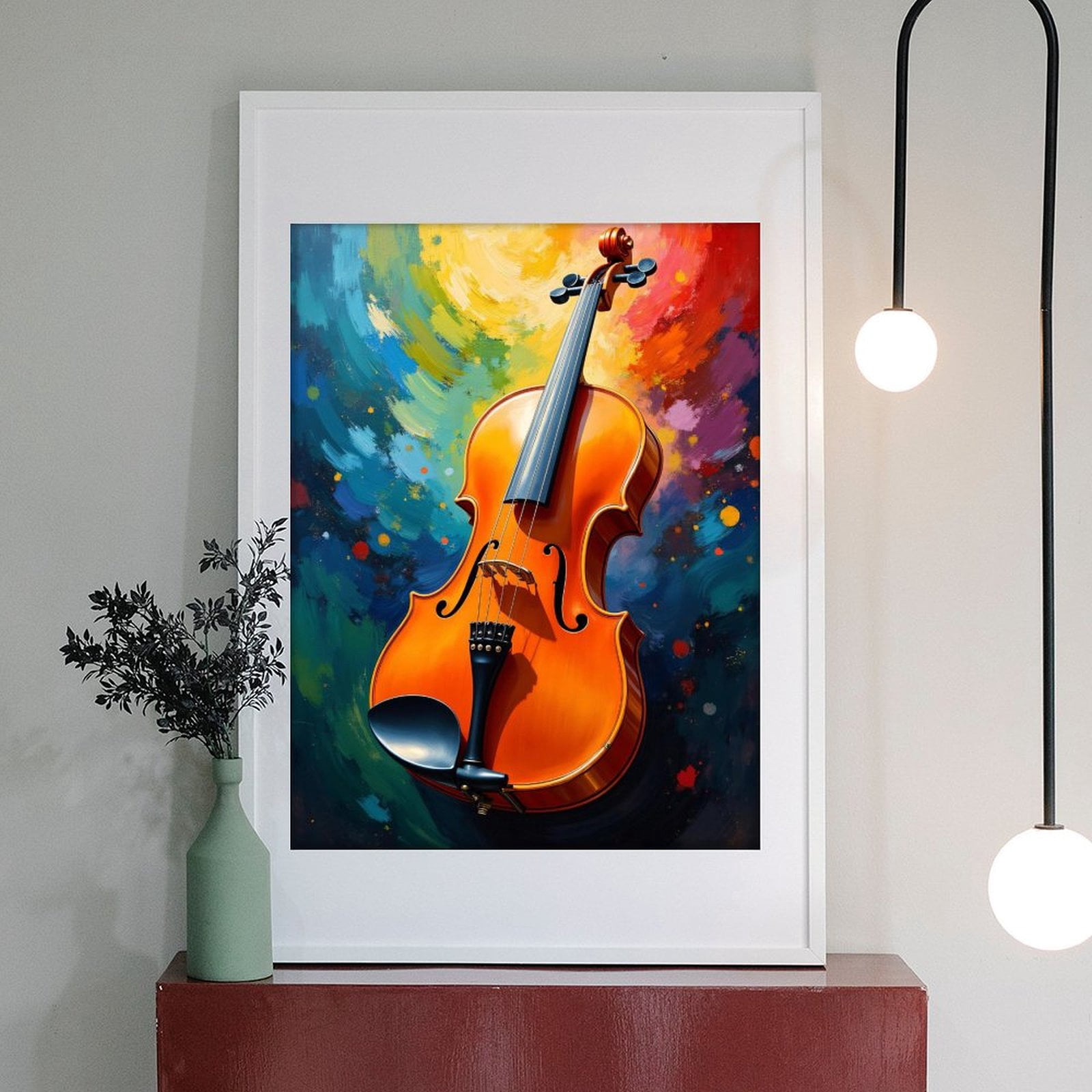 Diamond Art Kit for Adults, Vibrant Violin Abstract Canvas Art Diamond Painting for Adults Beginners, DIY Diamond Art Painting Kits, 5D Diamond Painting Crafts for Home Decor 12x16 Frameless