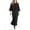 06-Black1971, variant on XIAONU Womens Two Piece Outfit Set Cropped 3/4 Sleeve Top High Waist Midi Skirt Matching Suit