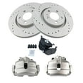 thumbnail image 2 of TRQ Front Performance Brake Pad & Rotor Kit Brake Caliper Brake Pads Brake Rotors Set Semi-Metallic Vented Premium G-Coated Fits Select 2005 Volkswagen Jetta, 2 of 8