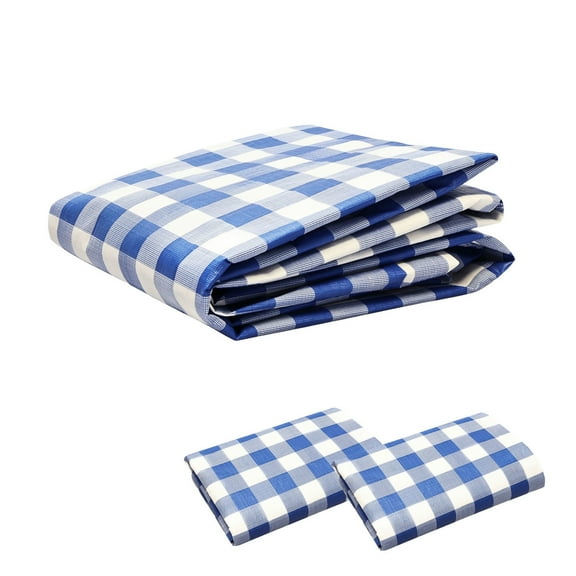 MAKERZ Waterproof 72" x 28" Blue White Cotton Table Cover