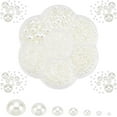 thumbnail image 2 of 3337pcs Flat Round Pearls 7 Size Half Round Pear Beads Imitation Pearl Cabochons Flatback Faux Pearls 2/3/4/6/8/10mm, 2 of 8