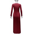 thumbnail image 6 of Reversible V Plunge Drape Maxi Dress (L, MaroonBrown), 6 of 6