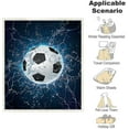 thumbnail image 5 of Soccer Blanket 3D Print Throw Blanket Soccer Ball on Water Blue Background Soft Plush Sherpa Fluffy Blankets Soccer Gifts for Kids Boys All Season Couch Bed Home Decor (Soccer,50"×60"), 5 of 6