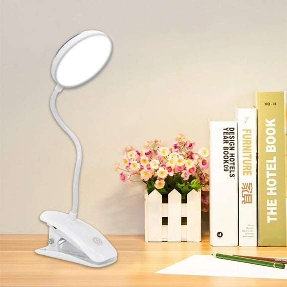 YIMWNYI Clip Desk Light Portable Reading Lamp USB Rechargeable Bedside Night Light Energy-saving LED Desk Lamp With Flexible Gooseneck For Home Office Bedroom