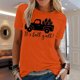 thumbnail image 2 of Blusa de manga corta con estampado de otoño y cuello redondo informal de verano para mujer Pompotops  hfajkhk139918, 2 of 4