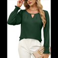 thumbnail image 2 of Blusas de Larga para Mujer, Blusas Informales de Negocios, Elegantes, para el Trabajo, la Oficina, Camisas Holgadas de Verano, Conjuntos de Moda 2025 Verde XXL, 2 of 8
