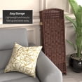 thumbnail image 3 of Red Lantern 4 ft Short Fiber Weave Folding Room Divider Screen with Dark Red 6 Panels, 3 of 7