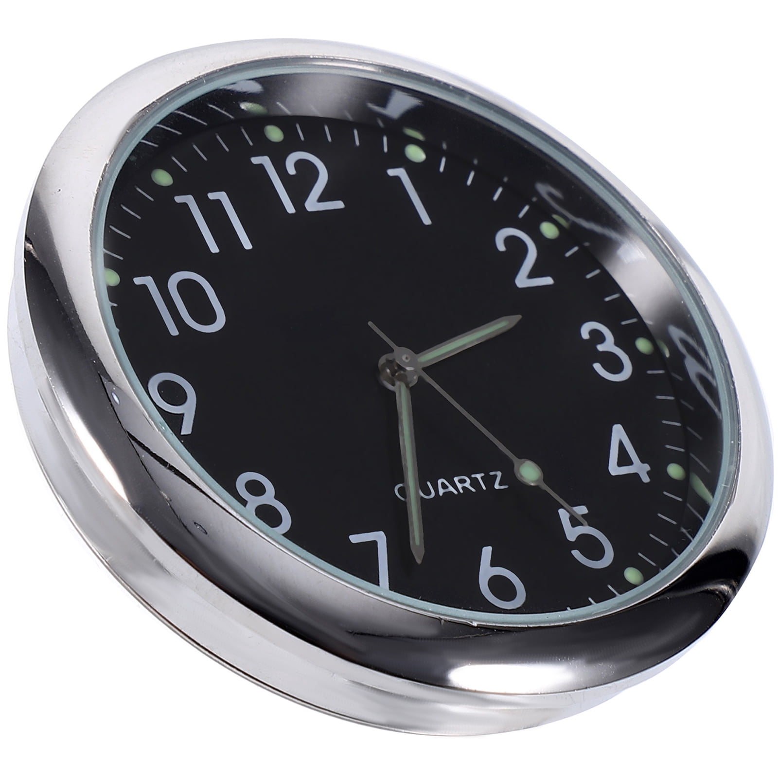 Horloge De Voiture à Quartz - Montre Lumineuse Pour Évent Ou Tableau De Bord - 4x4cm Argent/Blanc