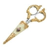 1928 Jewelry Women's 14K Gold Dipped Manor House Two Tone Purple And Pink Flower Decal Small Scissors