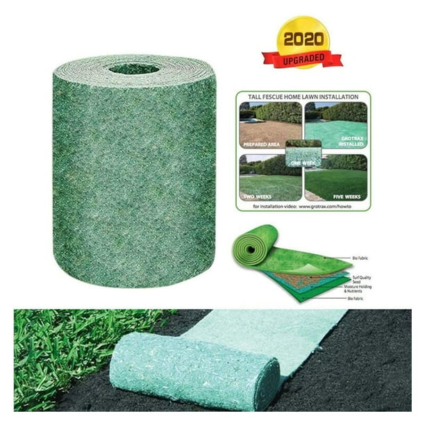 JinsintoGrass Seed Mat Roll, 10FT Biodegradable Grass Growing Mat